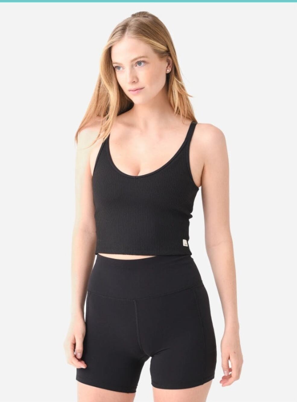 NEW! Vuori Rib Crop Tank in BLACK (XS)